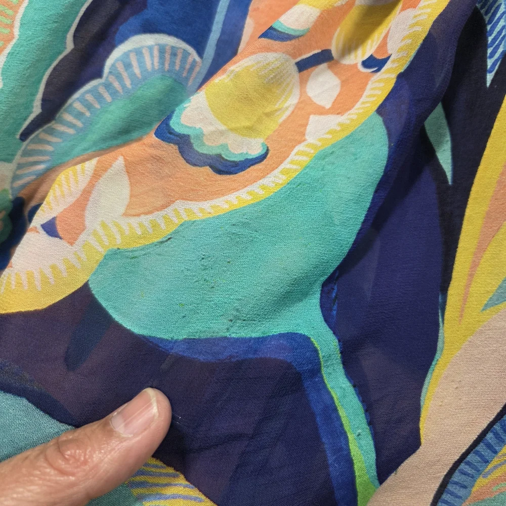 Alexander Farmer Anthropologie Multicolor Maxi Halter Maxi Dress Cross-Back XL - Picture 3 of 12